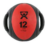 Cando 5.5Kg Red Dual Handle Medicine Ball - alternative to dumbbells