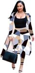 Max2co Women 2 Piece Outfits Floral Long Sleeves Open Front Cardigan Cover up with Leggings High Waist Long Pants Set (XX-Large, Multicolor Blue)