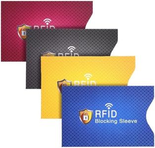 RFID blocking sleeves, 4 Pcs RFID Card Holder Blocking Sleeves Credit Card Protector Identity Cover, Electronic Theft Prevention Slim Profile RFID Blocking Sleeve for Office Outdoor Travel