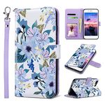 ULAK Compatible with iPhone 7 Plus/iPhone 8 Plus Wallet Case for Women Girls, PU Leather Flip Cover with Card Holder Kickstand Protective Purse Case for iPhone 7 Plus/8 Plus 5.5 Inch, Blossom