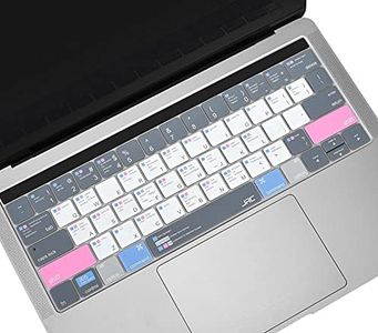 Shortcuts Keyboard Cover for MacBook Pro 13 with Touch Bar and 15 inch(Model A2159/A1989/A1990/A1706/A1707),Released in 2019 2018 2017 2016,with Mac OS X Shortcut Keyboard Skin Protector-Grey