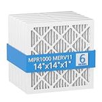 Cooyafan 14x14x1 MERV 11 Pleated Furnace Air Filter Replacement, MPR 1000 AC/HVAC Furnace Filters, Actual Size: 13 3/4"x13 3/4"x3/4", Deep Pleated Air Cleaner Filter, 6 Pack