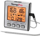 TempPro Digital Meat Thermometer for Cooking and Grilling, BBQ Food Thermometer with Backlight and Kitchen Timer, Grill Temperature Probe Thermometer for Smoker, Oven, Baking,Oil(Previously ThermoPro)