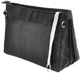 Vercord Expandable Nylon Handbag Purse Organizer Insert Liner Shaper Bag in Bag Black X-Large