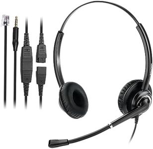 Cisco Headset Telephone Headset RJ9 with Noise Cancelling Microphone Jabra Compatible Including Extra 3.5mm Connector