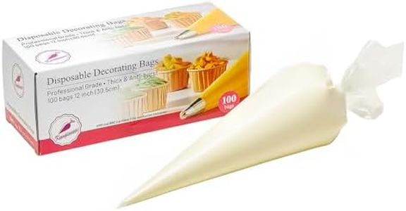 Keenpioneer Piping Bag - Disposable Cake Decorating Bag 100 Count (12 inch, Clear)