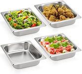 TOPZEA 4 Pack Hotel Pans Half Size, 2.5" Deep 1/2 Size Stainless Steel Steam Table Pan Catering Food Pan Warmer Tray Breading Tray Batter Pan for Hotel, Restaurant, Buffet, Party Catering Supplies