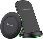 Yootech Wireless Charger,[2 Pack] 10W Max Wireless Charging Pad Stand Bundle,Compatible with iPhone 16/16 Plus/16 Pro Max/15/14/13/12/11/X/8,Galaxy S22/S21/S20,for AirPods Pro 2(No AC Adapter)