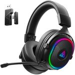 EKSA 2.4GHz Wireless Gaming Headset for PS5,PS4,PC,Switch,Mobile,Mac, Bluetooth 5.3 Gaming Headphones with Detachable Microphone, RGB, 30ms Latency, 50H Battery, Stereo Sound Headset for Xbox