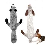 Bojafa Squeaky No Stuffing Dog Toys - 2 Pack Plush Soft Dogs Toy Indestructible For Small Medium Large Dogs Durable Tough Puppy Toys Bundle Cuddly Chew Proof Pet Toys