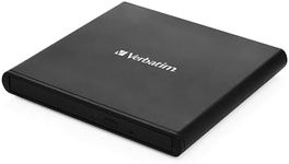 Verbatim Slimline CD / DVD Drive - External USB 2.0 CD DVD +/-RW Burner for Laptops and Notebooks with M-DISC Support - Mac & PC Compatible - Nero Burn & Archive Software Included - Black