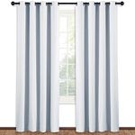 NICETOWN Room Darkening Window Curtain Panel - (Greyish White/Silver Grey Color) Solid Thermal Insulated Blind Privacy Drape for Bedroom,52x84 inches, 1 Pack