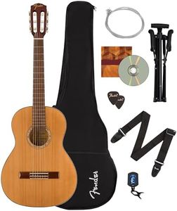 Fender FA-15N 3/4-Size Nylon String Acoustic Guitar Starter Kit for Beginners with Gig Bag, Stand, Nylon Strings, Tuner, Strap, and Austin Bazaar Instructional DVD