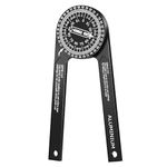 Gohelper Miter Saw Protractor Angle Finder Tool, 7 Inch Mitre Saw Protractor Aluminum, Miter Gauge Lightning Measure Protractor Angle Measuring Tool for Woodworking Crown Molding Carpenter Metal