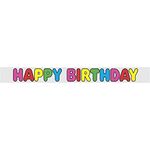 Multicolor Happy Birthday Foil Banner (3.6 meters) 1 Count - Vibrant & Eye-catching Party Decor, 12'