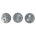 Nordic Ware 01237 Pretty Pleated Cookie Stamps (Set of 3), Sturdy Cast Aluminium with Removable Hardwood Handles, Silver