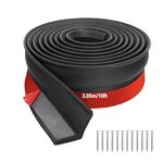 Universal Garage Door Seal 3m, Multipurpose Garage Door Bottom Rubber Seal Strip, Garage Door Weather Stripping Strip, Garage Door Sealing Kit with Nails