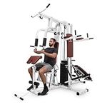 Klarfit Ultimate Gym 9000 Multi Gym, 7-in-1 Fitness Station Home Gym w/Chest & Curl Stations, Lat Pulldown Machine, Incline Bench, Dip Bar, Stepper, Leg Press, Weights Gym Machine, Multi Gyms For Home