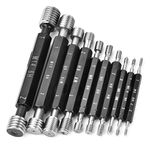 10PCS Metric Thread Plug Gage Set Pitch Diameter Measurement Tool Double-End Through-Stop Pitch Thread Test Tool(Metric Thread)