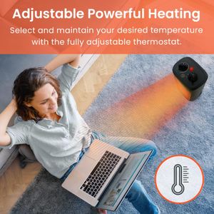 Pro Breeze 2000W Ceramic Heater – Portable Electric, Black