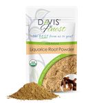 Davis Finest Organic Liquorice Root Mulethi Powder 100g, Ayurvedic, Chemical-free, Naturally Lighten Dark Spots, Blemishes & Skin Discoloration, Face Brightening Facial Mask for Clear Even Skin Tone