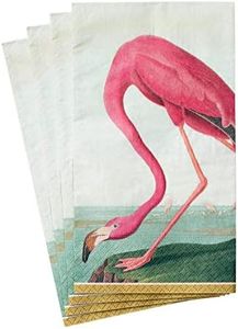 Caspari Audubon Birds Paper Guest Towel Napkins, 15 Per Package, Pink Count