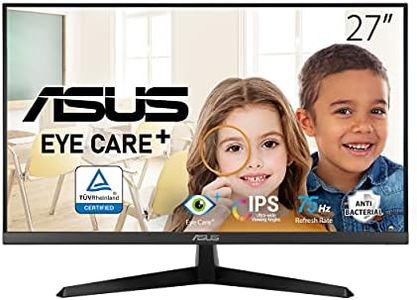 ASUS Eye Care VY279HE - Monitor de 27" (Full HD, IPS, 75 Hz, 1ms MPRT, FreeSync, Eye Care Plus, Aumento de Color, Filtro de luz Azul, antiparpadeo, Tratamiento Antibacteriano) Negro