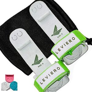 LEVIERO Gymnastics Grips Set, Grips for Gymnastics Girls, Dowel Grips with Soft Leather, Hook and Loop Wrist Straps, and Adjustable Finger Holes, for All Ages - (White, 1)