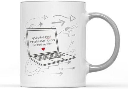 SMARTYPANTS The Best Thing I Found On The Internet Taza de té y café – Día de San Valentín, aniversario, novia, novio, pareja, utensilios de cocina, decoración del hogar, regalos (mango gris Prime)