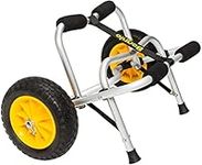 Bonnlo Foldable Kayak Trolley, Upgraded NO-Flat Airless Tires, Aluminum Frame Canoe Carrier, 90KG Loading Capacity, Heavy Duty Aluminium Trolley (Kickstands- ∩shape)