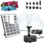 SZMP Solar Fountain Pump Kit, 2024 Upgraded DIY Bird Bath Fountains, Solar Powered Water Fountain with 10 DIY Nozzles & 9.84ft Power Cord, Outdoor Bird Bath Water Pump for Garden, Pool, Pond