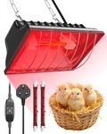 Lamptobe Poultry Heat Lamp with High/Low Switch(Max.275W), Adjustable Hanging Chain & 3M Cord, Includes 2*R7s Infrared Heat Bulbs, Chicken Coop Heater for Chicks, Puppies, Ducklings, Piglets, Rabbits