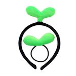 PRETYZOOM 2PCS Sprout Headband Hair Tie Set Funny Lovely Green Bean Sprouts Headwear Hair Hoop for Kids Adults Party Decoration