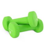 Yes4All Dumbbell Neoprene, poids et haltere, Weight set, hand weights for women, dumbbells pair, free weights (L. Green - 3lbs)