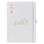 Busy B 2025 A5 Family Diary - Weekly Planner with 5 Schedules, Light Lilac Faux Leather Cover & Gold Foil - Life Planner for Busy Families - Includes Year Planner, Birthdays & Tear-Off Notes