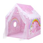 Unicorn Kids Play Tent,Large Pink Playhouse for Kids Girls Indoor Outdoor,Pricess Castle Tent with Windows,Gift for Toddler Children