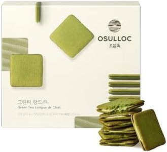 OSULLOC Langue de Chat Cookies (3.52oz, 100g) Korean Matcha Flavored Snacks | Asian Snacks, Premium Tea Food