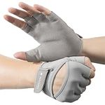Navaris Women's Gym Gloves - Breathable, Sweat-Wicking Weight Lifting Gloves - Gym Accessories for Weightlifting Training, Workouts, Rowing, Fitness & Calisthenics - Grey, Size S