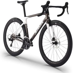 SAVADECK SLR7S Carbon Road Bike, T800 Carbon Fiber Frame Racing Bicycle with Shimano 105 R7120 24 Speed Groupset and Hydraulic Disc Brakes, Ultra-Light Carbon Bike(Gray,56cm)