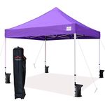 UNIQUECANOPY 10'x10' Pop Up Canopy Tent Commercial Instant Shelter, with Heavy Duty Roller Bag, 10x10 FT Purple