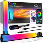 Cozylady LED Light Bars, 11inch RGB LED TV Backlight, Music Sync 2Packs Smart LED Lamps 28cm with Multiple Lighting Effects, Dimmable Gaming LED Desk Light for Gaming Movies PC TV Room Decoration