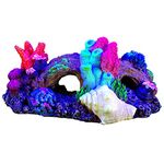 Marina iGlo Coral Reef 4" Aquarium Decoration Fish Hide - Glows Under Blue LED