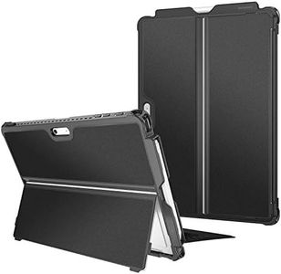 Fintie Hard Case for Microsoft Surface Pro 7 Plus/Pro 7/ Pro 6/ Pro 5/ Pro LTE, Shockproof Folio Protective Rugged Cover Compatible with Type Cover Keyboard + Original Kickstand (Black)