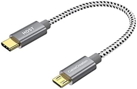 USB Type C to Micro USB Cable, CableCreation 0.65 ft Cotton Braided OTG Cable Hi Speed 480Mbps, for Android Devices, 0.2M/ Space Gray