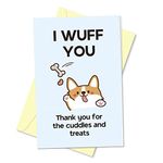 Arsagen Funny Dog Valentine's Day Card, I Wuff You Anniversary Card From Dog, Cute Birthday Greeting Card for Dog Mom Dad