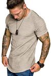 COOFANDY Mens Fitness Gym Outfit Stylish Bodybuilding Tee Khaki XL