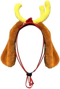 Luvfamday Antler Dog Headband with Dog Ears Deer Horn Dog Headpiece Ajustable Elastic Band Reindeer Costume Accessories Christmas Halloween Party Favors Dogs, Antler Headpiece With Elastic Band