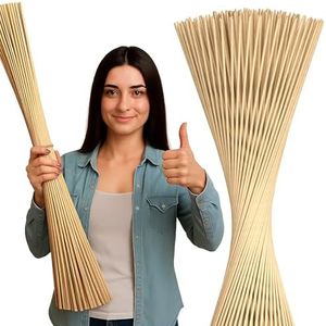50 Pcs Bamboo Skewers for Grilling – 36 Inch Long Marshmallow Roasting Sticks for Campfire – Smores Sticks for Fire Pit to Making Kabobs, Hot Dog, Fruit, Crafts & Flower Bouquets