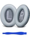 Bose Replacement Ear Pad by Link Dream Soft Protein Leather Quiet Comfort 35 Replacement Ear Cushions Kit for Bose QC 35/25 / 15 QC2 / Ae2 / Ae2i / Ae2W / Sound Link/Sound True (Light Grey)