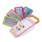 Contiup 4 in 1 Cheese Grater Set with Container Cheese Shredder Vegetable Graters Cheese Graters for Kitchen Plastic Box Graters(Orange)